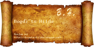 Bogáts Hilda névjegykártya